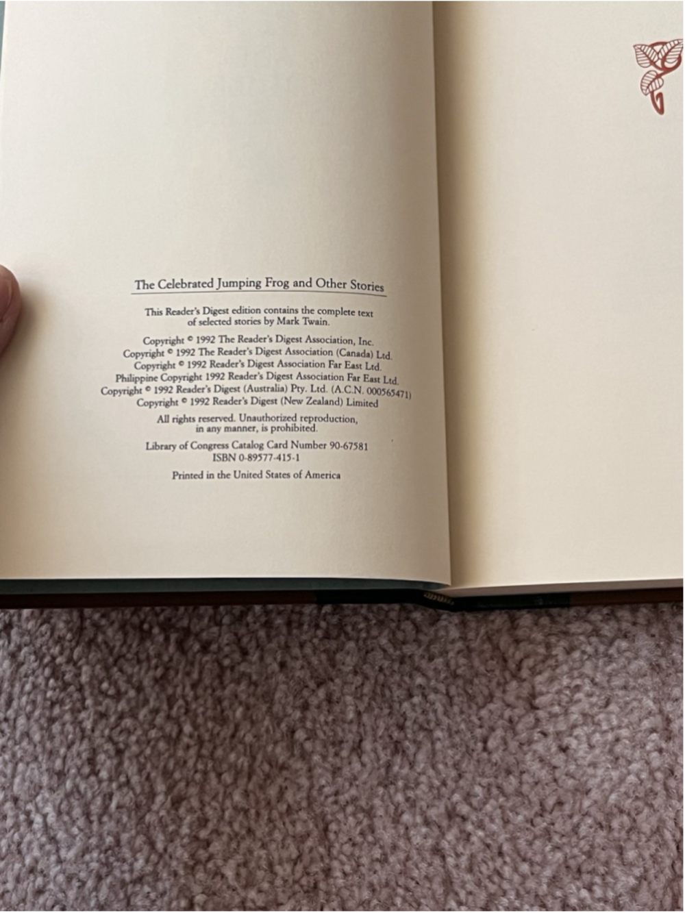 The World's Best Reading Mark Twain Celebrated Jumping Frog & Other Stories HC - Picture 8 of 8
